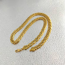 Gargantilha colar de ouro sólido 9 k, amarelo g/f, jóias 24 "10mm, masculino, espesso, redondo, curb, link duplo 2024 - compre barato