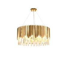 Luxury Living Room Plate Gold 304 Steel Led Pendant Lights Lustre K9 Crystal Hanging Lamp Luminaria Led Suspend Lamp Led Lampras 2024 - buy cheap