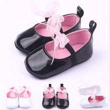 Zapatos antideslizantes para bebé y niña, calzado con lazo, de PU, para primeros pasos, para cuna de recién nacido, novedad, primavera y otoño 2024 - compra barato