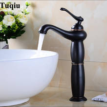 Vidric Basin Faucets Black Brass Lamp Shape Bathroom Sink Faucet Single Handle Hole Deck Vintage Wash Hot Cold Mixer Tap Crane 2024 - buy cheap