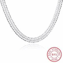 Collar de cadena de eslabones de plata 925 para hombre, joyería masculina, regalo de fiesta, alta calidad, 10mm, 20 '', 50cm 2024 - compra barato