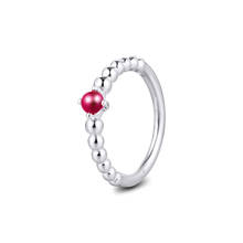 Кольцо женское из серебра 925 пробы с красными бусинами 2024 - купить недорого