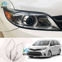 Head Light Cover Trim For Toyota Sienna 2015 - 2020 ABS Chrome Car Styling Front Headlight Lamp Covers Sticker Accessories 2024 - buy cheap