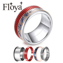 Floya Rings Set for Women Argent Stainless Steel Ring Gear Red Adjustable Wedding Band Reversible Femme Party Gift 2024 - buy cheap