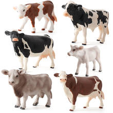 Boneco de simulação de animais, figura de brinquedo de plástico para decoração de casa para crianças, gado, leite e vaca 2024 - compre barato