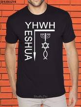 Yeshua probeweh camiseta de algodão masculina, camiseta com estampa de seguidor cristão, religioso, religioso, cruz dupla, para homens, marca de verão sbz3310 2024 - compre barato