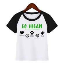 Kids Print T Shirt Vegan Power Vegetarian Children Design Summer Tops Boys and Girls Casual Streetwear T-shirt 2024 - buy cheap