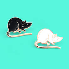 Cute Animal Rat Brooch Pin Black White Rat Mouse Brooches For Women kids Denim Backpack Jewelry Accessories Pins Badges Gifts 2024 - buy cheap