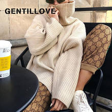 Gentillove Women Casual Loose Turtleneck Sweater Autumn Winter Harajuku Oversized Knitted Pullover Vintage Solid Jumper Tops 2024 - buy cheap