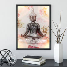 Hd imprime buda estátua pinturas da lona decoração casa modular religião poster arte da parede lotus fotos para sala de estar quadro 2024 - compre barato