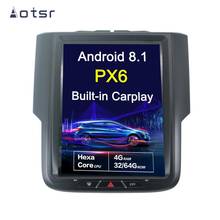AOTSR автомобильный радиоприемник 10,4 дюйма, один din, Android 8,1, стиль Tesla, автомобильный радиоприемник с навигацией GPS для Dodge RAM 1500 2014-2018, мультимедийный плеер, Carplay 2024 - купить недорого