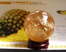 Ym 304 citrin natural esfera de cristal de quartzo, esfera de cura 40mm + suporte 2024 - compre barato