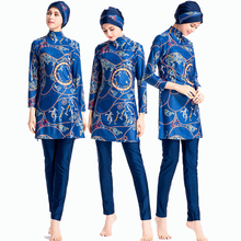 TaoBo Islamic Women's Flower Printed Swimming Hijab Swimwear Modest Full Length Active Burkini Muslim Fitness Swimsuit Beach 2024 - buy cheap
