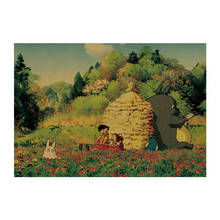 Totoro l cartaz de papel kraft dos desenhos animados, adesivo de parede para casa, decoração de sala, pintura de imagem 2024 - compre barato