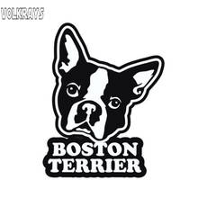 Volkrays criativo carro adesivo boston terrier acessórios reflexivo capa à prova dwaterproof água arranhões protetor solar vinil decalque, 11cm * 8cm 2024 - compre barato