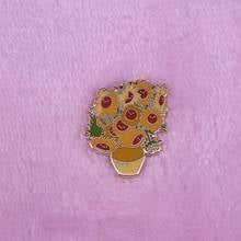 Sunflowers Painting Enamel Lapel Pin 2024 - buy cheap