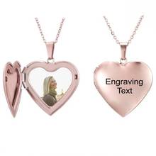 Personalized Custom Photo Necklace Stainless Steel Heart Locket Engrave Name Date Gold Necklaces For Women Men Lettering Choker 2024 - buy cheap
