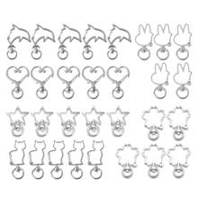 30Pc Heart Star Rabbit Cat Shape Keychain Swivel Lobster Clasp Spring Key Rings A0NF 2024 - buy cheap