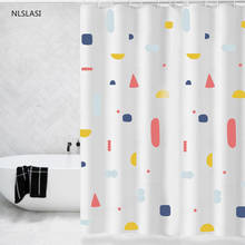 Geometry Pattern Home Bath Waterproof Polyester Curtains Mildew Proof Bathroom Shower Decorations Punch-free Shower Curtain 2024 - buy cheap