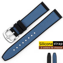 High Quality Cow Leather Watch Strap 20mm 22mm Stainless Steel Buckle  Waterproof Silicone Watchband Replacement for Men Watch 2024 - buy cheap