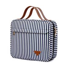 Stripe Cosmetic Bag  Waterproof Two-Tiered Women Travel  Bag Organizer Makeup Bags Bulk Home Storage Washing Bag Toiletry Bag 2024 - buy cheap