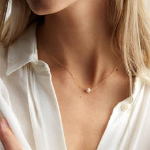 JUJIE-collar con colgante de perlas para mujer, joyería de cadena de acero inoxidable, accesorios 2024 - compra barato