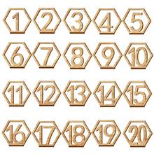 Hot XD-1-20 Numbers Wood Signs Wedding Hexagon Table Number Wooden Table Numbers Rustic Wedding Engagement Seat Numbers Sign 2024 - buy cheap