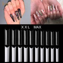 500 Pcs/bag Extra Long Straight Square Nail Tips Nature/Clear False Nails UV Gel XXL Long C Curved Acrylic Nail Art Tips 10 Size 2024 - buy cheap