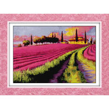 Everlasting Love  Lavender Garden  Ecological Cotton Cross Stitch 11CT  14CT Stamped Printed DIY Gift Product Wedding Decoration 2024 - buy cheap