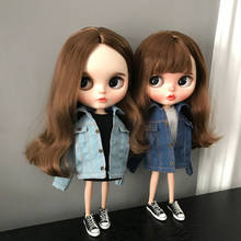 Fashion Blyth Doll Clothes Blue Denim Jacket Cool Coat for Blyth OB24,Azone,Barbies Clothing For 1/6 Doll Accessories 2024 - buy cheap