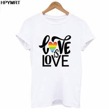 Harajuku T Shirt Women love is love letter print T-shirt Kawaii Ullzang O-neck Tshirt new Summer Graphic Top Tees Female clothes 2024 - buy cheap