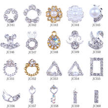 100Pcs/lot nail art alloy  rhinestone tool diamond jewelry 20 Style Crystal Charm Flower Manicure Design Accessory Nail Jewelry 2024 - buy cheap