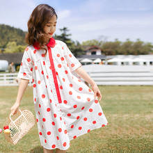 6 To 16 Years, Polka Dot Girls Cotton Mid Dress 2021 New Kids Clothes Children Summer Dresses Teen Buttons Comfortable,#6047 2024 - buy cheap