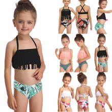 Cute Floral Printed Bikini set Girls Kids Swimwears Swimsuit Two Piece 2021 Summer Bathing Suit Children Beachwear 2024 - buy cheap