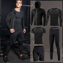 Roupas esportivas de corrida apertado dos homens de fitness atlético treinamento físico roupas esportivas ternos treino jogging moletom agasalho 2024 - compre barato