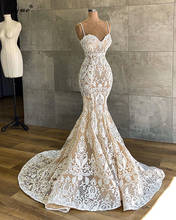 Elegant Full Lace Wedding Dresses Mermiad Beach Wedding Gowns Long Sleeveless Garden Vestido De Novia 2020 Boho Abito Da Sposa 2024 - buy cheap