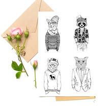 Dog / Owl / Raccoon Clear Stamps For DIY Scrapbooking Card Making Silicone Stamps Fun Decoration Supplies 2024 - buy cheap