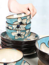 Tigela de sopa de coreana pintada à mão, prato de sopa, prato de peixe, combinação de cerâmica, prato doméstico 2024 - compre barato