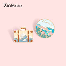 Cartoon Paint Ocean Wave Suitcase Soft Enamel Pins Fashion Lapel Badges Wholesale Pins Brooches Jewelry Gifts for friends 2024 - buy cheap