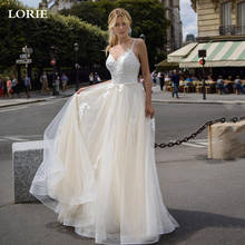 LORIE New Arrival Lace Champage Wedding Dresses Spaghetti Straps Boho Bride dresses Vestidos De Novia Vintage Wedding Gown 2024 - buy cheap