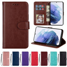 Роскошный кожаный чехол-подставка для Samsung Galaxy S8 S9 S10 E S20 FE S21 S6 S7 Edge Note 8 9 10 20 Ultra Plus, мягкий чехол-кошелек, сумка 2024 - купить недорого