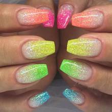 Glitter luminoso para unhas 3d 1g, 19 cores, faça você mesmo, brilho, unha artística, pó fluorescente de neon luminoso, decorações de arte nas unhas 2024 - compre barato