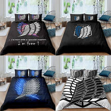 Anime Attack on Titan 3D Printed Bedding Set Duvet Cover Pillowcase Freedom Wings Bedclothes For Boys Kids Twin Single Full Size 2024 - buy cheap