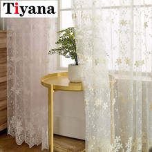 Embroidered Lace Sheer Tulle Curtains For Bedroom Living Room Elegant Organza Floral French Window Treatment Curtains Rideau 2024 - buy cheap