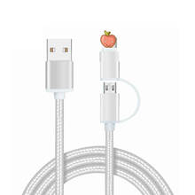 2 in 1 Micro USB Lighting Charging Cable For iPhone 6S 7 8 Plus X XS MAX XR Fast Charger Cables For Samsung Xiaomi Huawei 2024 - buy cheap