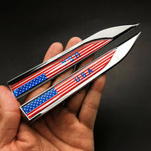 Metal USA American Flag Car Fender Auto Emblem Skirts Badge Decals Sticker 2024 - buy cheap