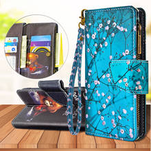 For Samsung Galaxy A21 A21s A20 A20e Zipper Wallet Bag Luxury Flip Painted Pattern Leather Case Card Holder Stand Phone Cover 2024 - buy cheap