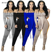 Tracksuit Women Sexy Club Outfit Jogging Full Female Sportswear Office Suit Crop Top And Pant Two Piece Set Home Clothes K9815 2024 - buy cheap