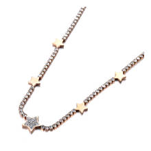 Gargantilla de acero inoxidable de titanio para mujer, collar con diamantes de imitación, 5 uds., elegante, N19191 2024 - compra barato