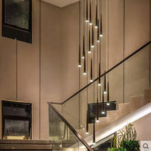 Lámpara led giratoria para escaleras, candelabro grande de estilo nórdico, creativo y minimalista, con personalidad, para restaurante y pasillo 2024 - compra barato